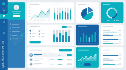 Infographic elements for business data visualization and analysis
