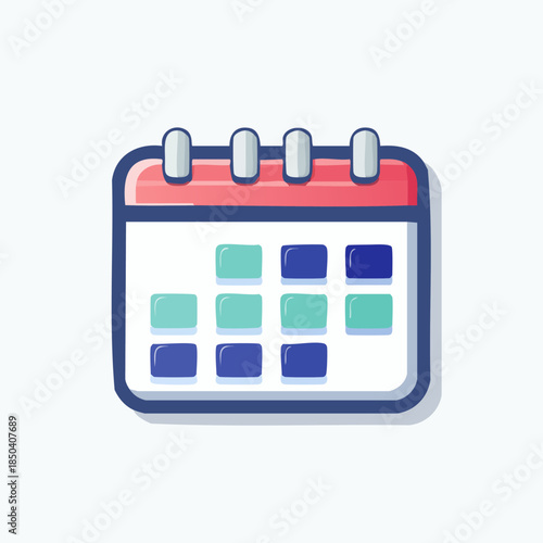 Calendar Icon Flat Design.