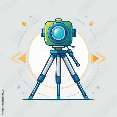 Camera on Tripod Captures Perfect Shots, Ready to Film.