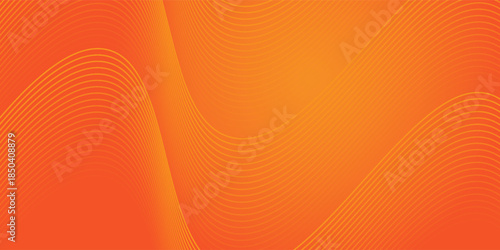 Vector abstract background with dynamic orange waves, lines and particles. vector