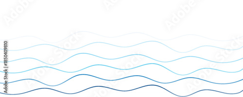 Seamless sea waves layered vector background. Blue ocean waves. Water wave pattern design eps10