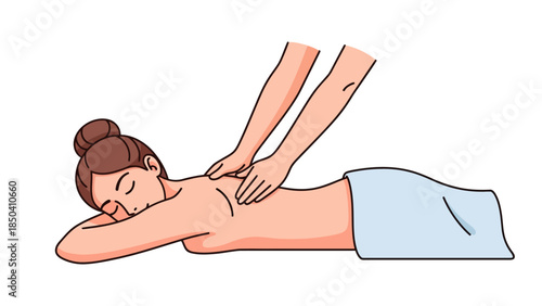 Woman receiving a back massage