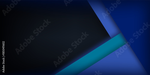 Dark abstract background with blue overlap layers texture. Vector design template for use for wallpaper, poster, brochure, cover, banner, advertising, corporate.