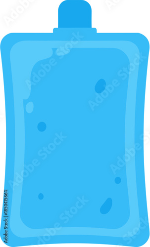 Blue hot water bottle or ice pack vector illustration.