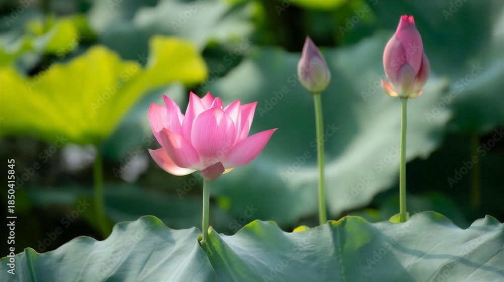 Fototapeta premium lotus blooming in summer
