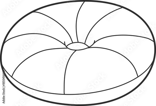 outline illustration of circle pillow