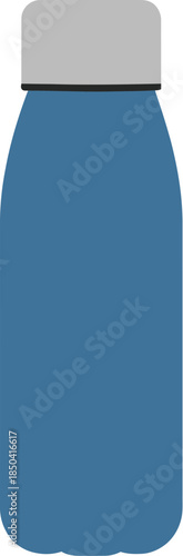 Blue insulated stainless steel water bottle with a grey lid.