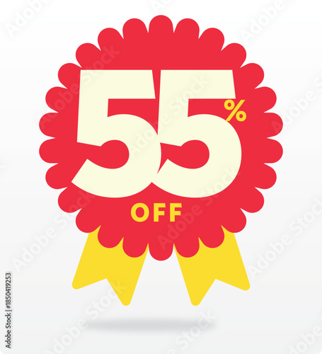 55%, sale, company, offer, store, advertisement, special, shop, value, promo, market, advertising, retail. Banner, set, icon, vector