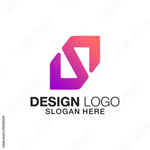 Modern Abstract Letter S Logo with Vibrant Purple Pink Gradient