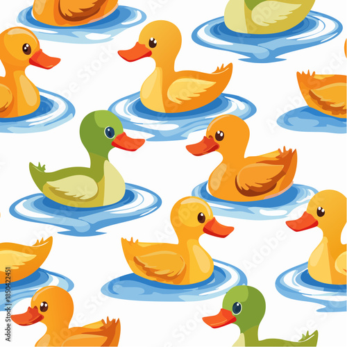 duck rubber seamless pattern vector ducky cartoon scarf isolated illustration bird bath shower repeat wallpaper tile background design