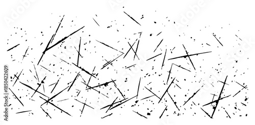 Abstract black and white scratched texture vector background pattern