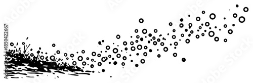 Abstract floating bubbles or foam particles sketch vector illustration