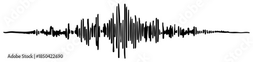 Audio sound waveform visual representation or seismic graph