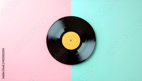 “Vinyl Record Flat Lay Background”