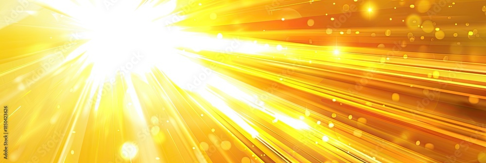 Obraz premium A brilliant, abstract depiction of radiant light, exploding outward with a golden luminosity