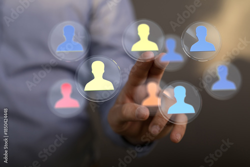 Hand touching digital user ...