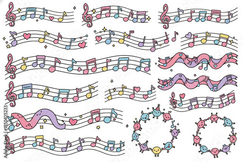 Colorful Musical Notes Pattern Illustration for Creative Design Inspiration