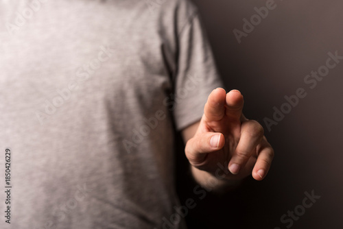 Close-up view of a man's ha...