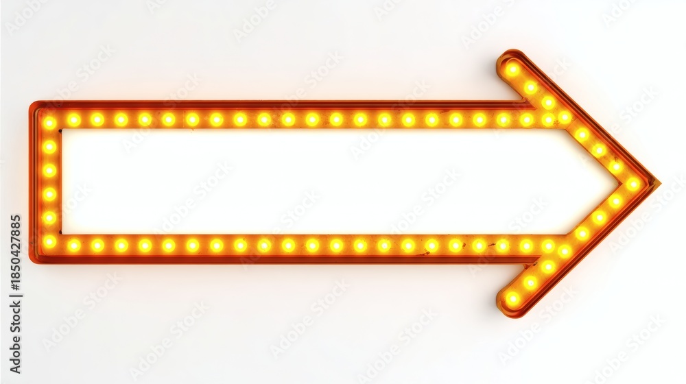 Obraz premium Bright Marquee Arrow Sign with White Space for Text or Graphics
