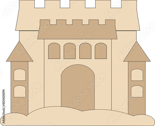 vector illustration of a sand castle
