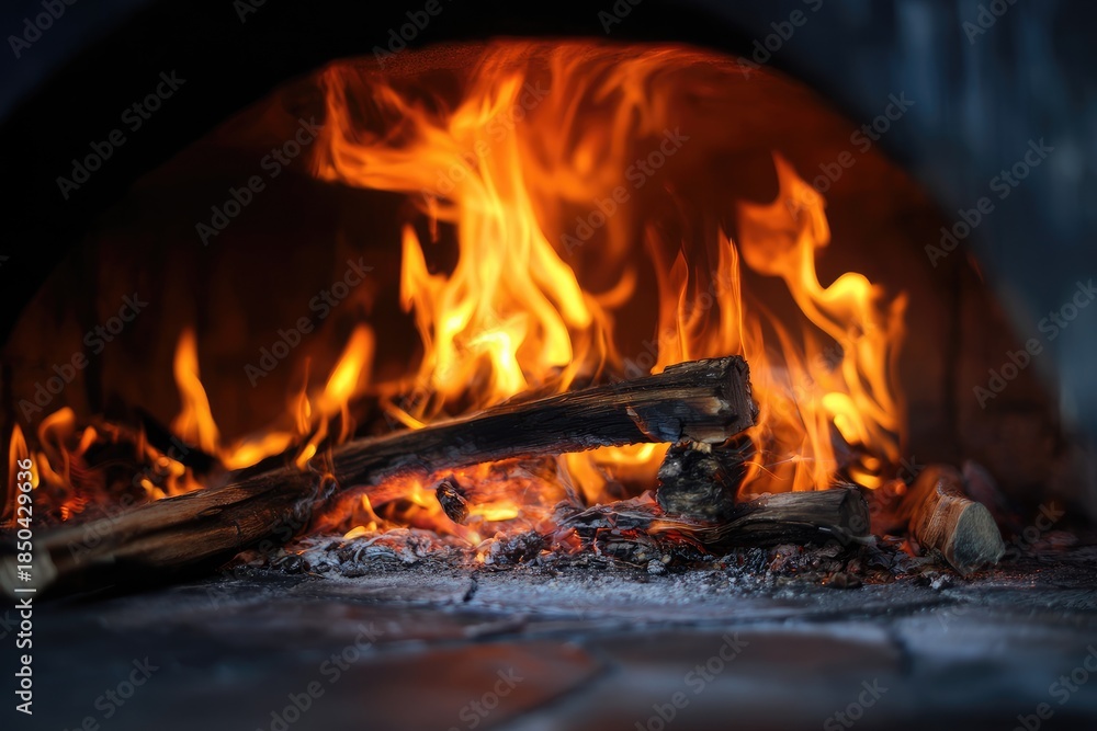 Fototapeta premium fire in the fireplace