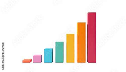 Free Download A colorful 3D bar graph ascending in height against a stark black background - GFXLoad