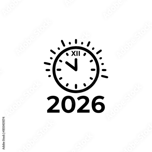 2026 new year countdown clock ticking to twelve