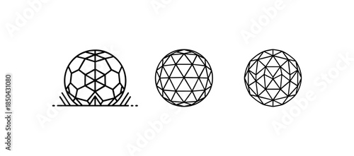 Black and White Geodesic Dome Architecture Design