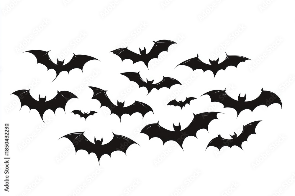 Naklejka premium A flock of flying bats