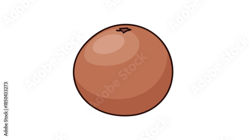 Vibrant digital illustration of a single longan fruit, isolated on a white background, perfect for educational materials and healthy food graphics