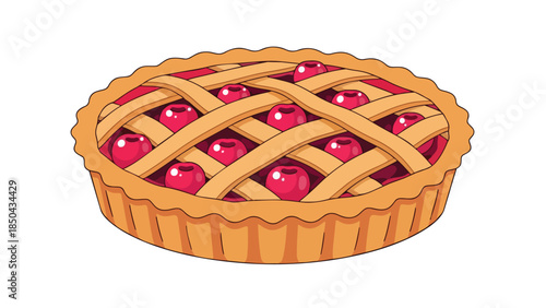 Vibrant berry pie with classic lattice crust inviting sweetness perfect for any dessert occasion