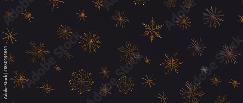 Wallpaper Mural Luxurious gold snowflakes on a dark background. Perfect for holiday designs, winter themes, festive backgrounds, and ele Torontodigital.ca