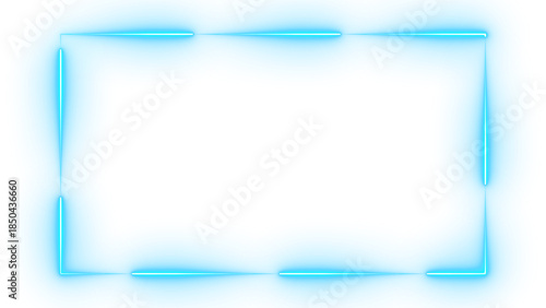 Neon Blue Cyber Frame Webcam Overlay Looping