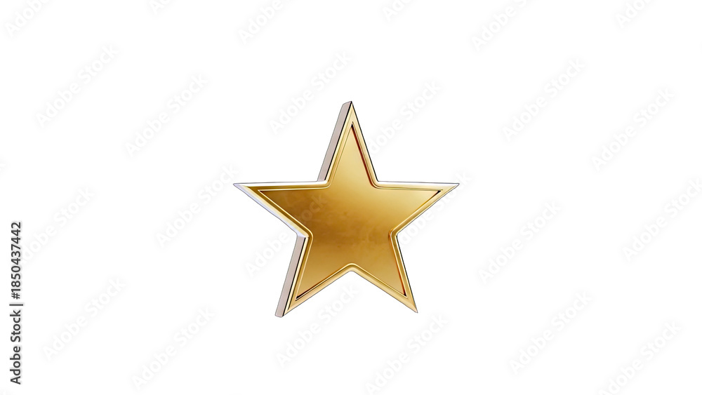 Fototapeta premium Golden Star Isolated on White Background