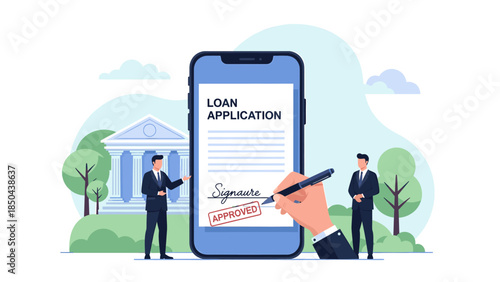 Loan application approved on mobile phone