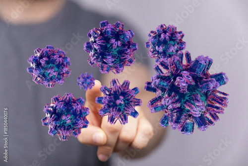 3D render of virus particle...