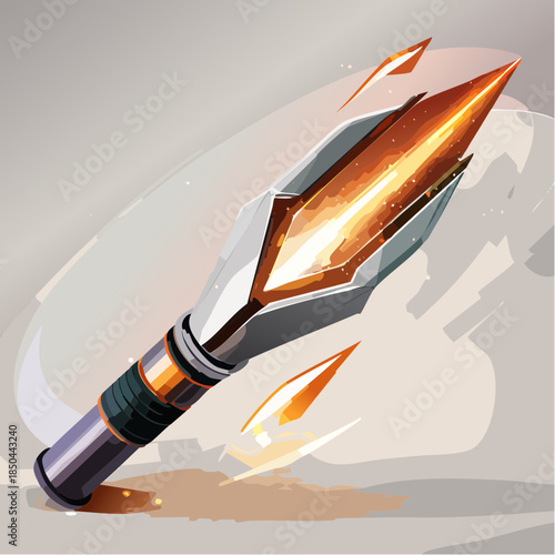 Futuristic glowing spear weapon