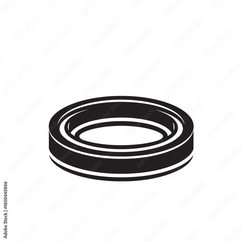 Fototapeta premium Black Washer Vector Icon Isolated on White