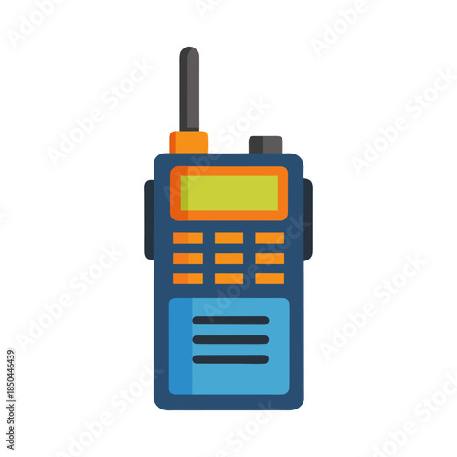 Police Radio Walkie Talkie Device Minimal And Simple Colorful Vector White Background Only