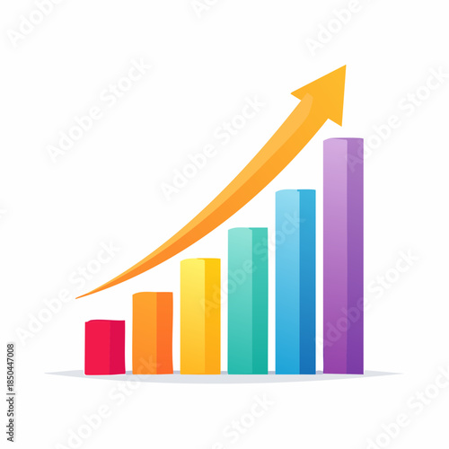 Free Download Sales growth bar chart with upward arrow - GFXLoad