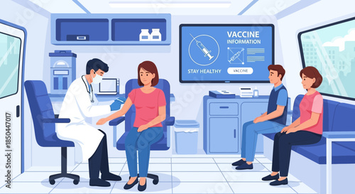 Doctor giving vaccination to a woman.