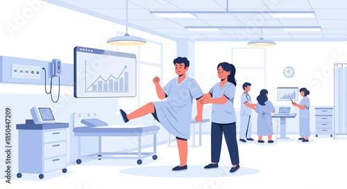 Medical Professionals in Modern Hospital Setting.