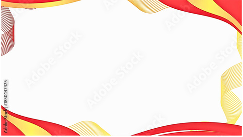 Bold red and gold abstract wave certificate background, perfect for celebration awards, achievements, and prestigious recognition.