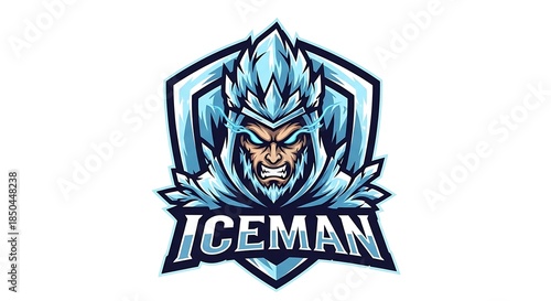 Fierce Iceman Mascot Logo Design for Esports and Gaming Teams.