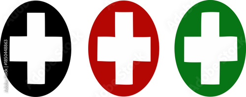 Red cross icon, aids icon set, medicine icon illustration, emergency hospital icon, white background, medicine health symbol, vector illustrator.