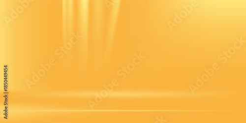 Yellow background. Yellow Background Empty Room Studio with table. Space for selling products on the website. Business backdrop. Vector illustration.