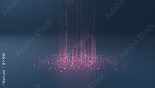 Abstract Light Rays and Particles Creating a Dynamic Visual Display