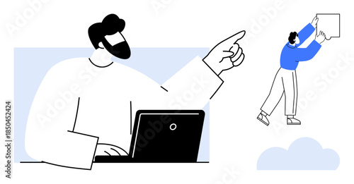 Collaboration concept. Collaboration fosters teamwork for shared goals and innovation. Collaboration highlights partnerships and remote productivity across digital platforms. Perfect for tech