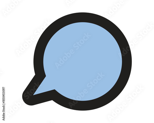 Speech Bubble Icon with Light Blue Fill for Messaging and Communication Interfaces – High Quality Vectorial Stock Image