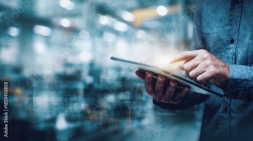 Modern Industrial Professionals Using Technology in Industrial Settings